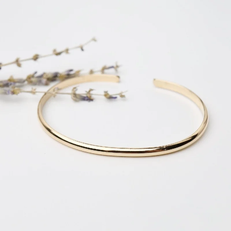 Half Round Gold Filled Cuff Bracelet