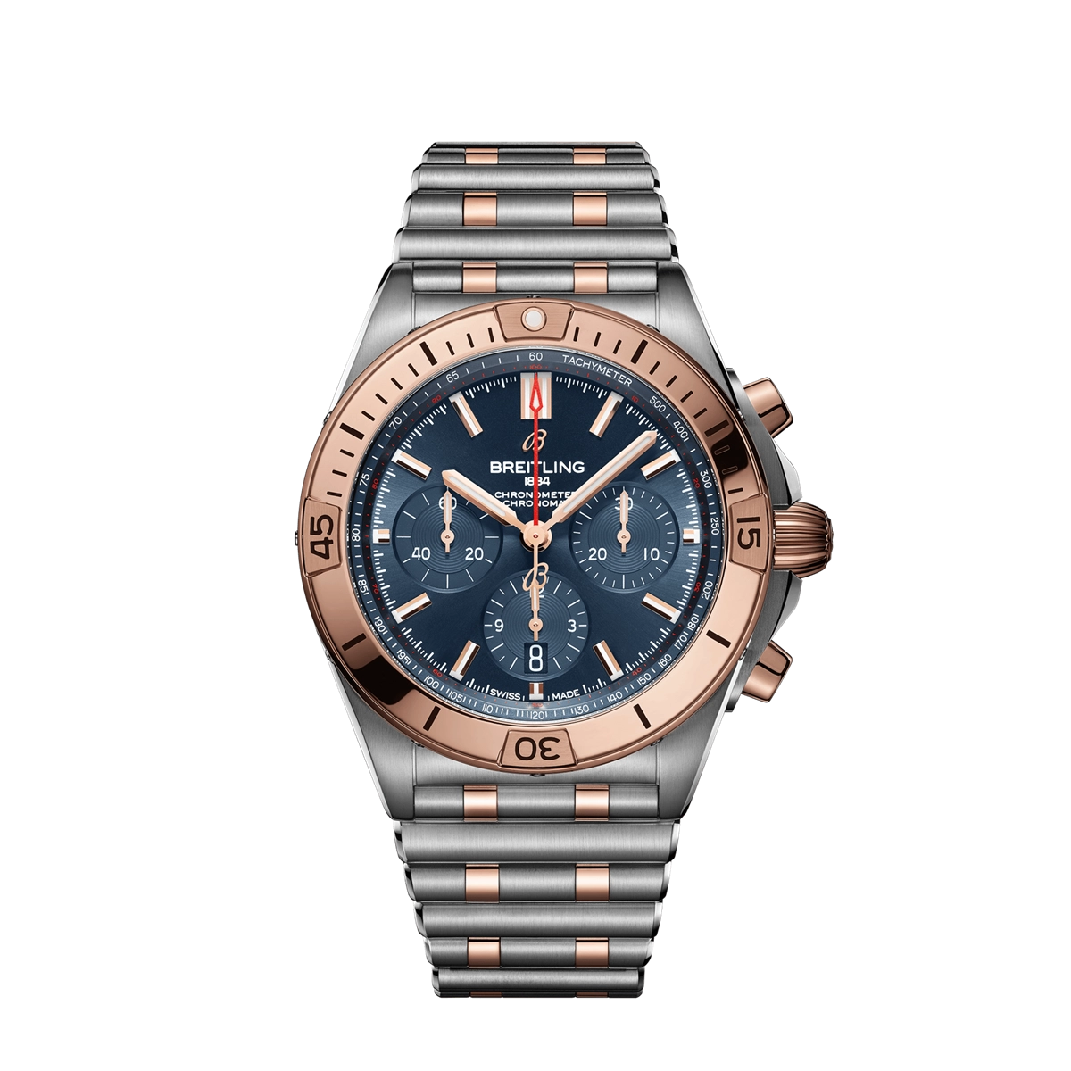 Breitling Chronomat B01 42 Steel and 18K Red Gold - Blue Dial