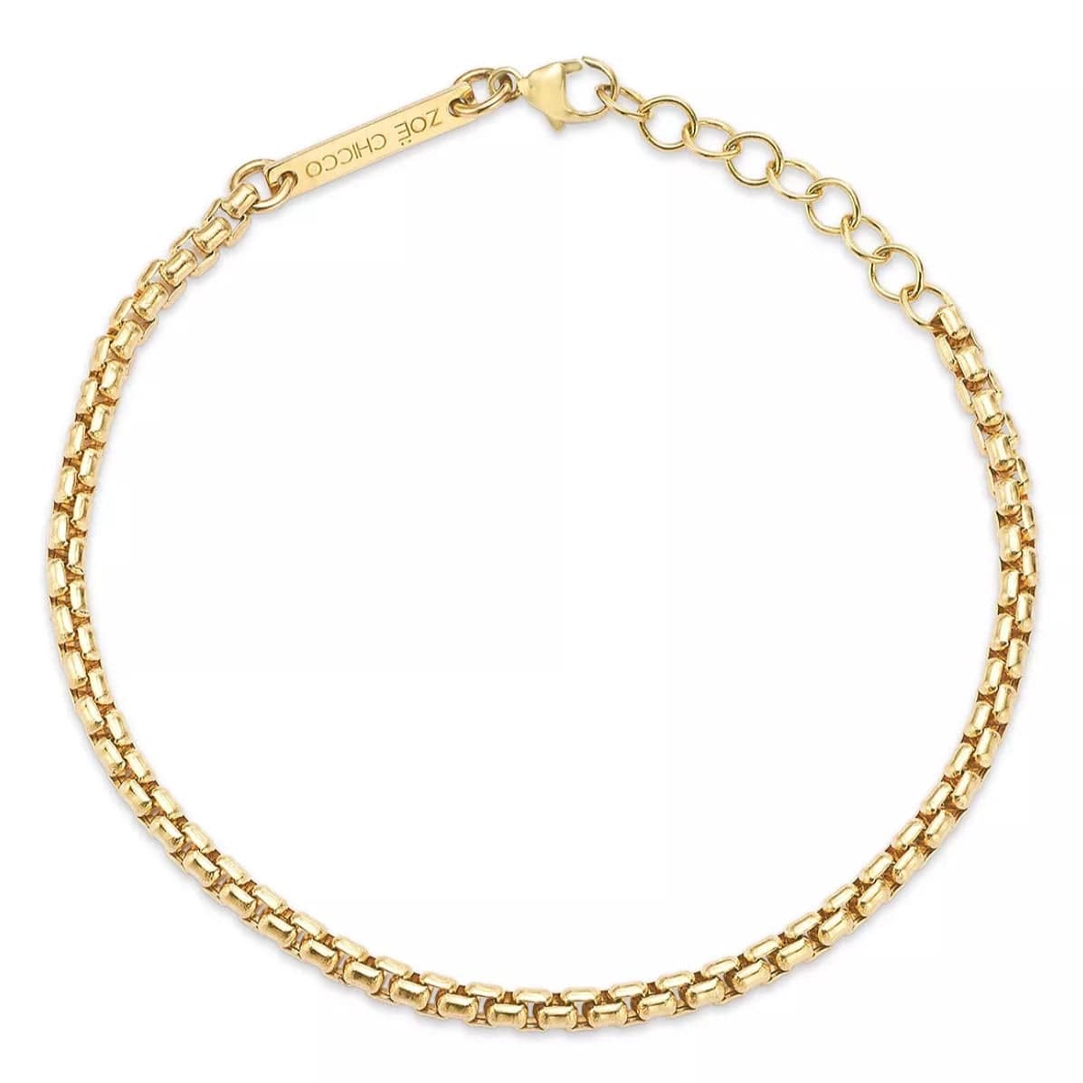 14k Gold Medium Box Chain Bracelet