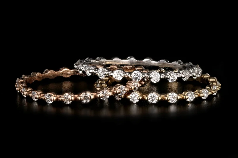 14K Yellow Gold/ White Gold/ Rose Gold .35 CTW Stackable Eternity Bands