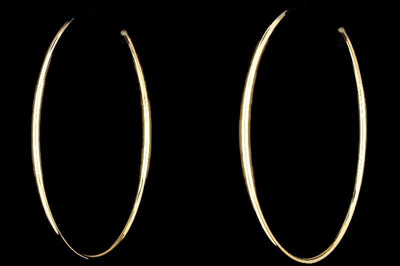 New 14K Gold Open Hoop Earrings