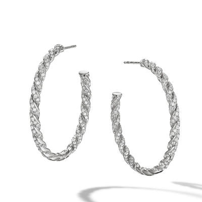 David Yurman 3.5mm Paveflex Hoop Earrings