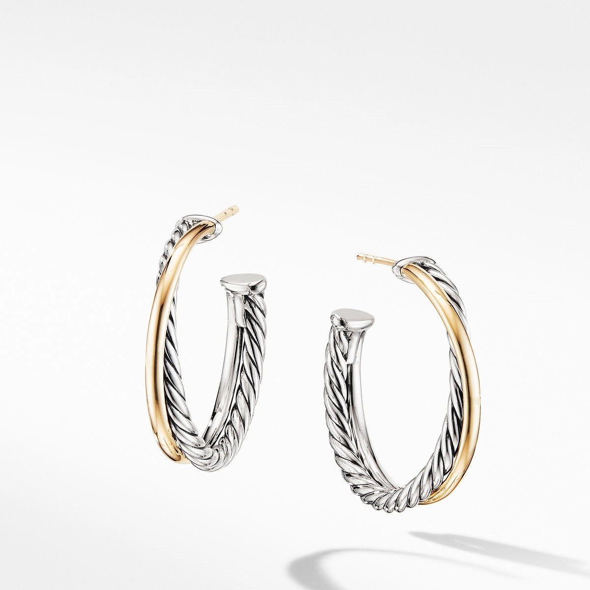 David Yurman Medium Crossover Hoop Earrings