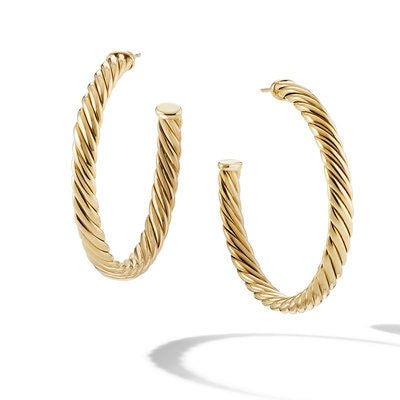 David Yurman Sculpted Cable Hoop Earrings