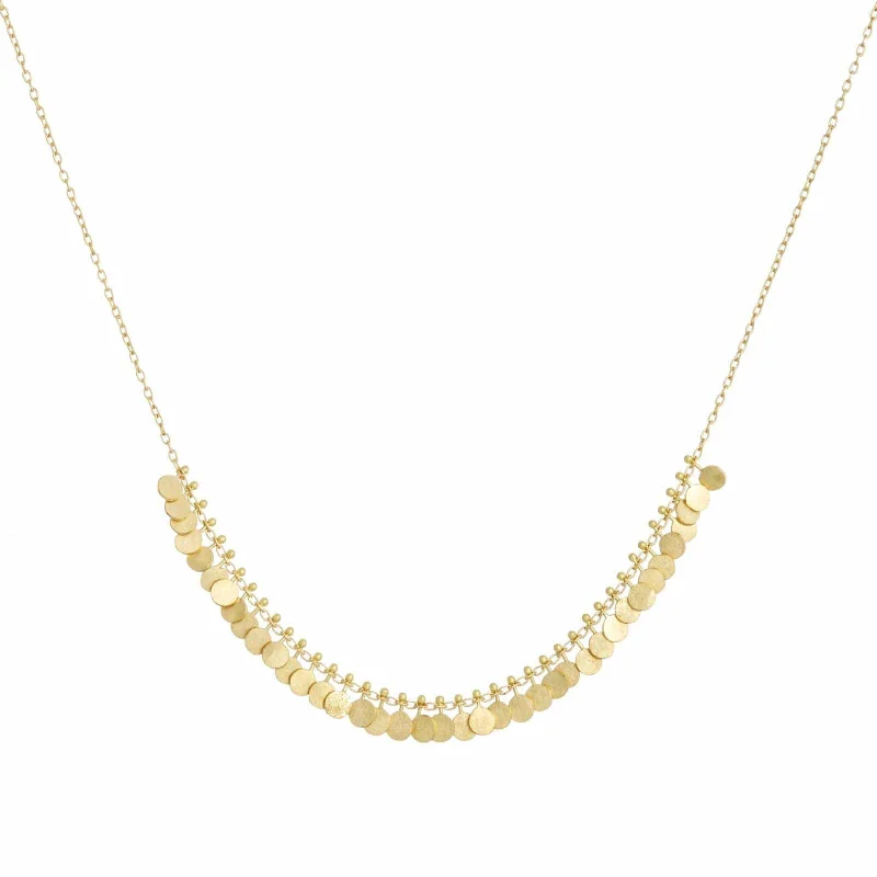 Yellow Gold Tiny Dots Arc Necklace