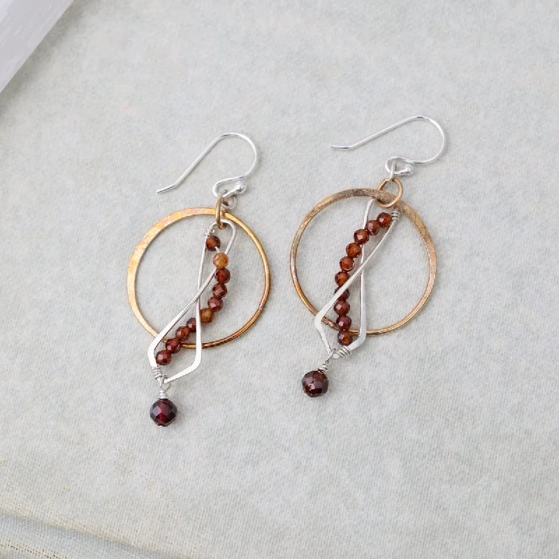 Hessonite Garnet Hoop Earrings