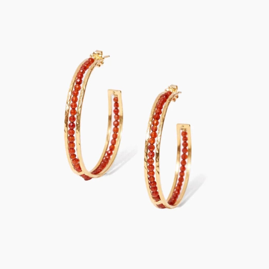 Sedona Hoop Earrings Carnelian