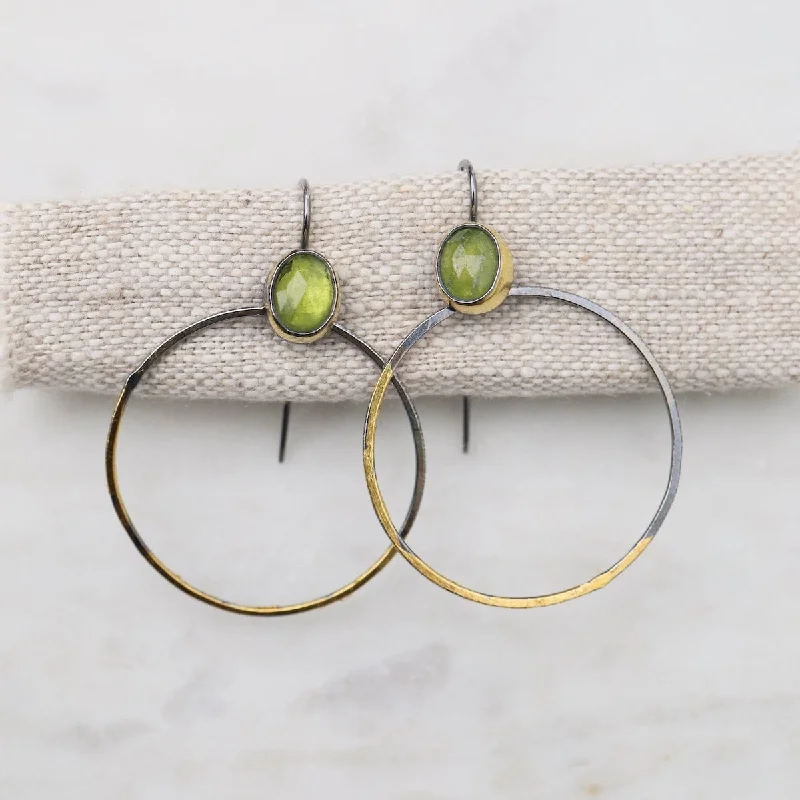 Rim Hoop Earrings with Vessonite