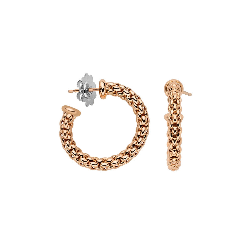 Fope 18K Rose Gold Essentials Collection Small Hoop Earrings