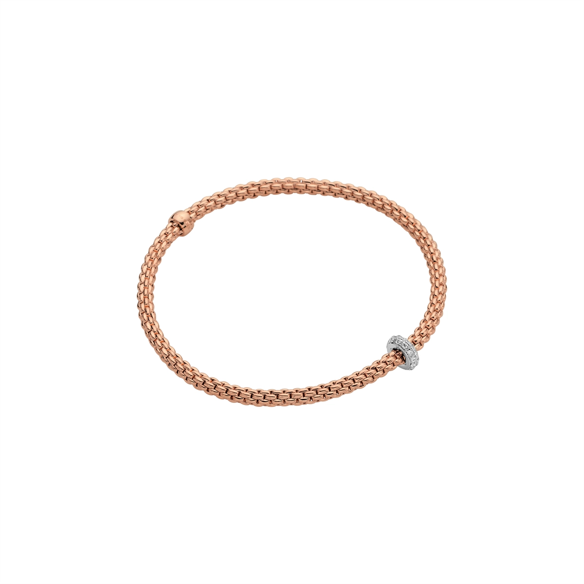 FOPE 18K Rose Gold Prima Collection Diamond Bracelet, Medium Size