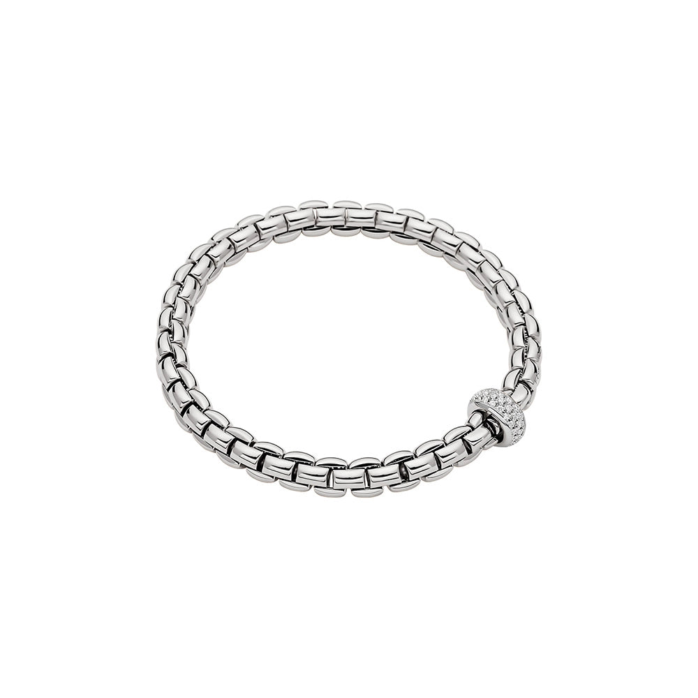 FOPE 18K White Gold Eka Collection Diamond Bracelet, Medium Size