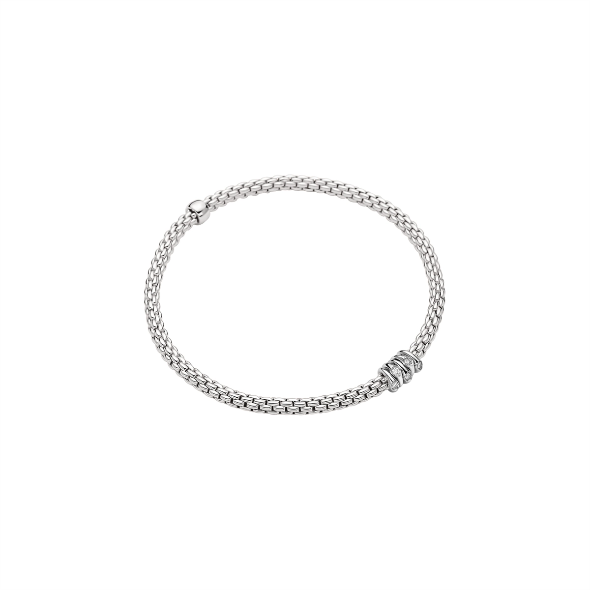 FOPE 18K White Gold Prima Collection Diamond Bracelet, Medium Size