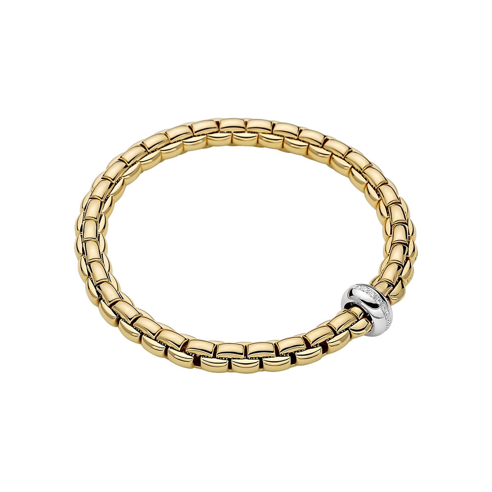 FOPE 18K Yellow Gold Eka Collection Diamond Bracelet, Medium Size