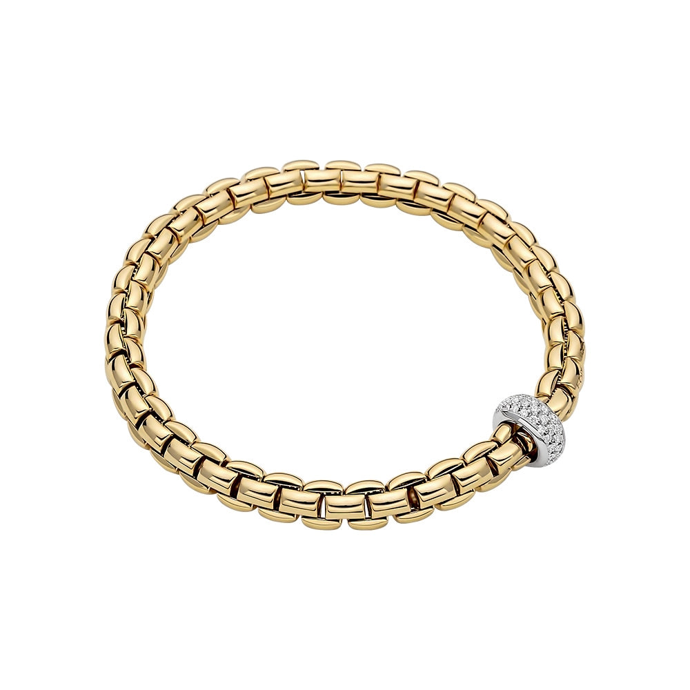 FOPE 18K Yellow Gold Eka Collection Diamond Bracelet, Medium Size