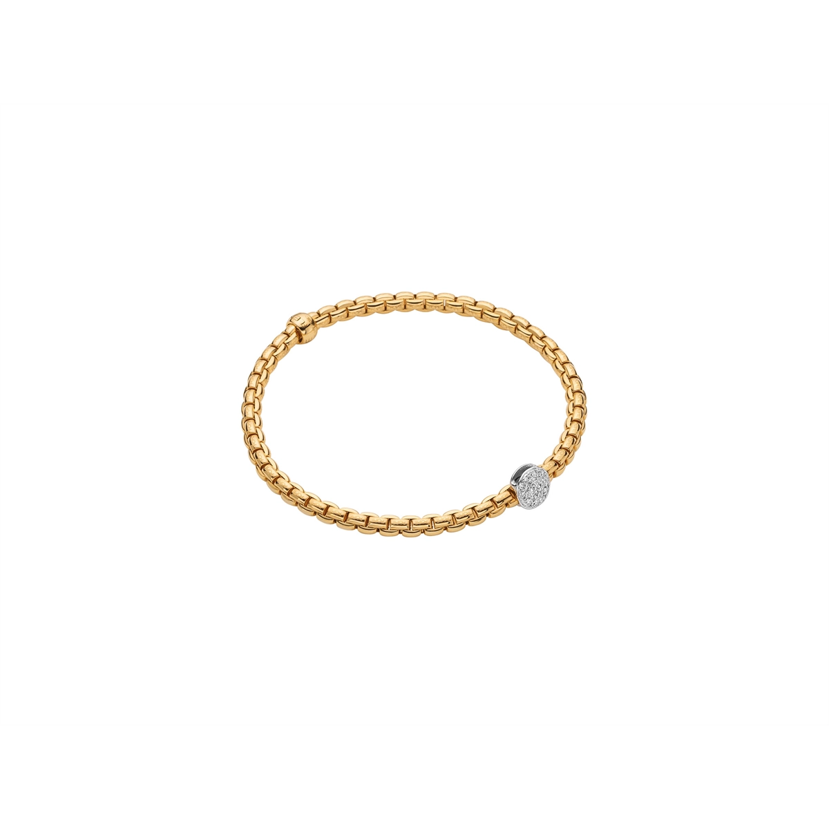 FOPE 18K Yellow Gold Eka Tiny Collection Diamond Bracelet, Medium Size