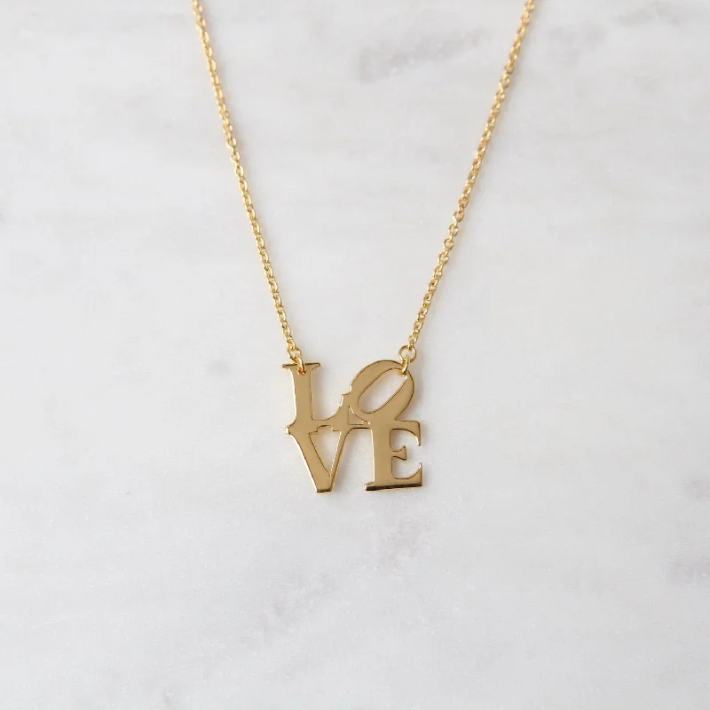 Polished Gold Vermeil LOVE Necklace