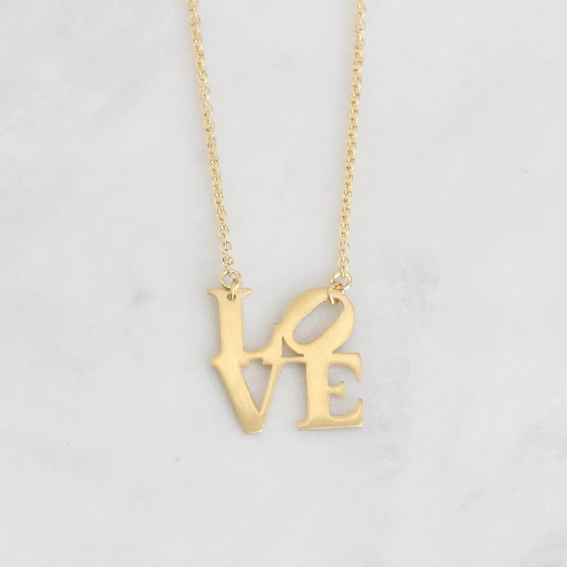 Matte Gold Vermeil LOVE Necklace