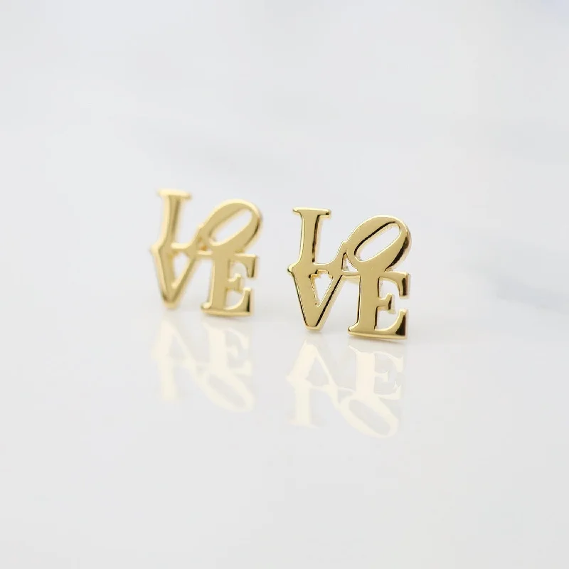 Polished Gold Vermeil LOVE Stud Earrings