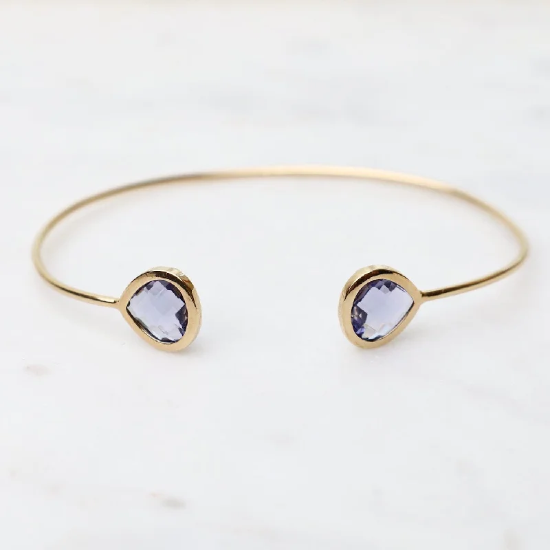 Gold Plated Double Plum Crystal Bracelet