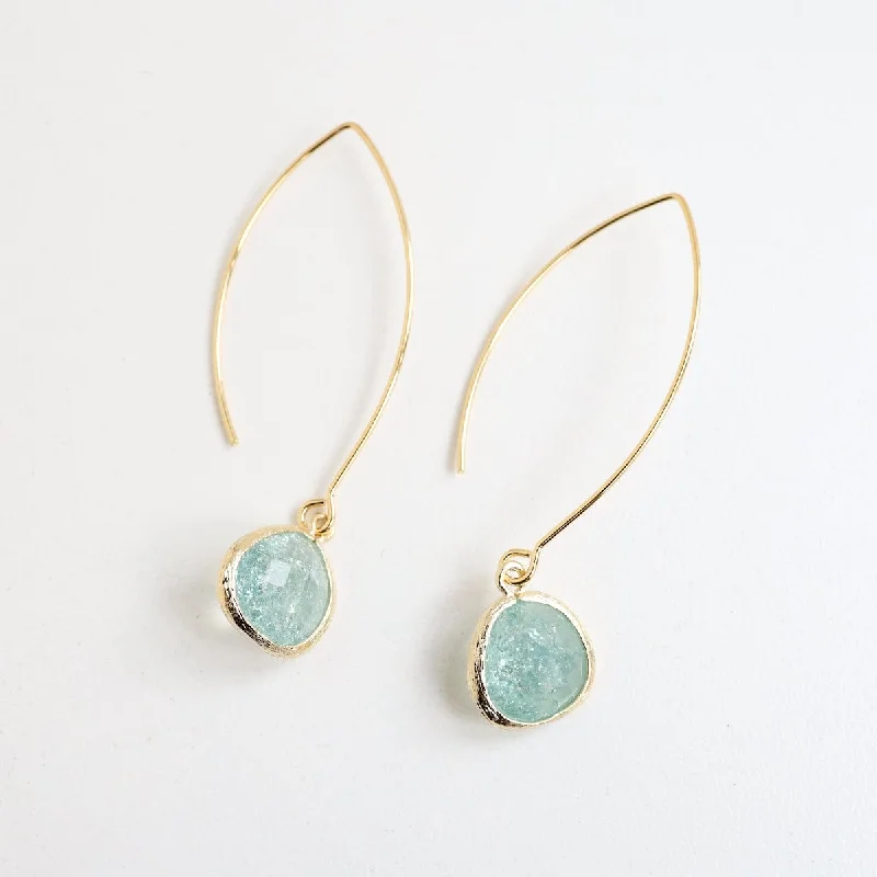 Gold Plated Erinite Rock Crystal Earring