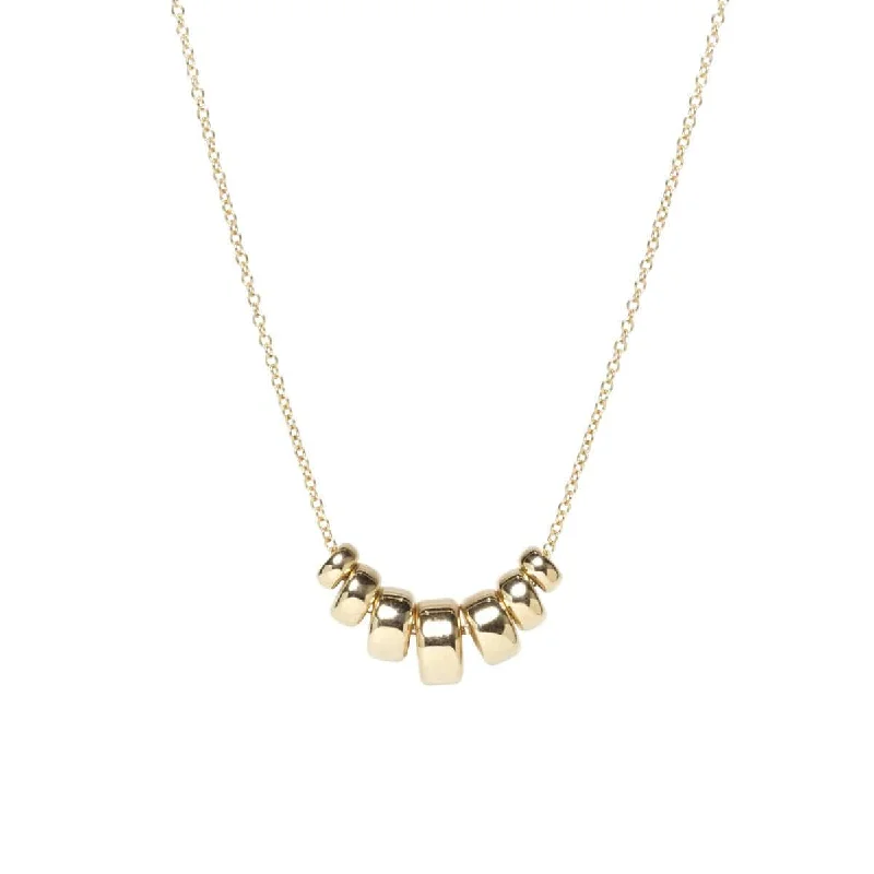 14K Gold Graduated 7 Rondelle Necklace