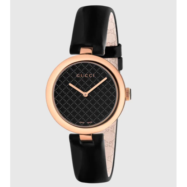 Gucci Diamantissima Rose Gold and Black PVD Case 32mm Quartz