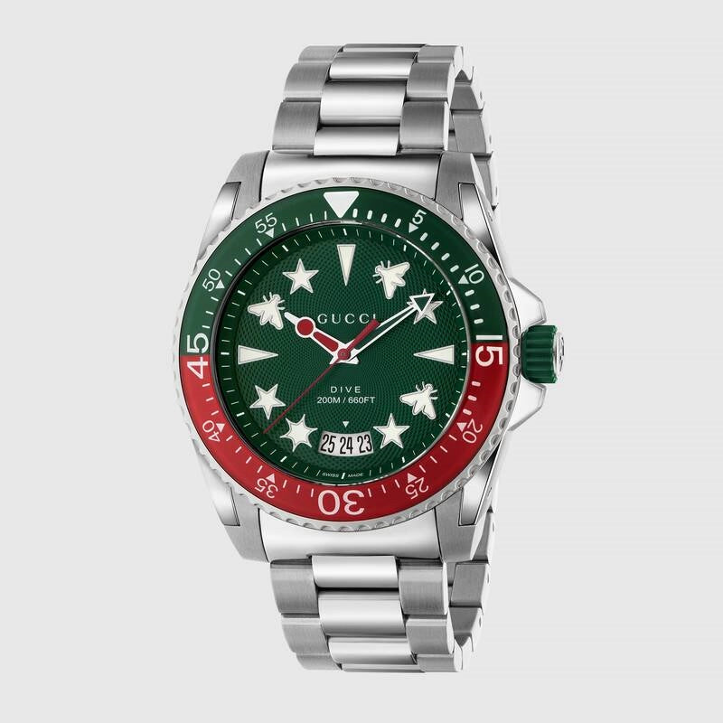 Gucci Dive XL Stainless Steel Green Dial 45mm Quartz