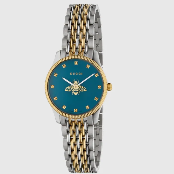 Gucci G-Timeless Two-Tone Blue Dial 29mm Quartz