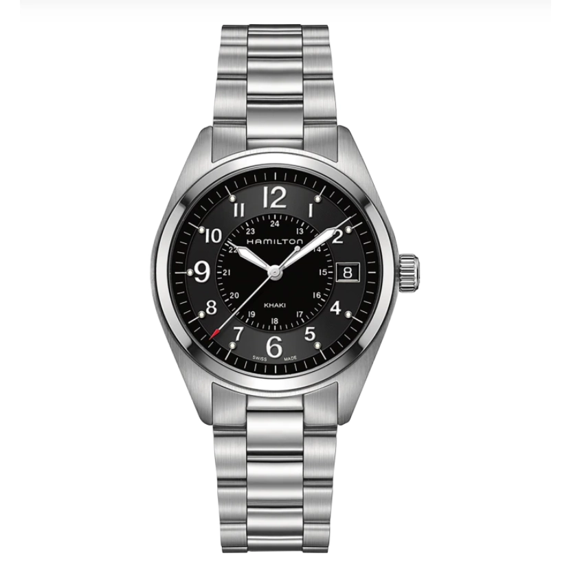 Hamilton Khaki Field Quartz Stainless Steel Black Dial 40mm