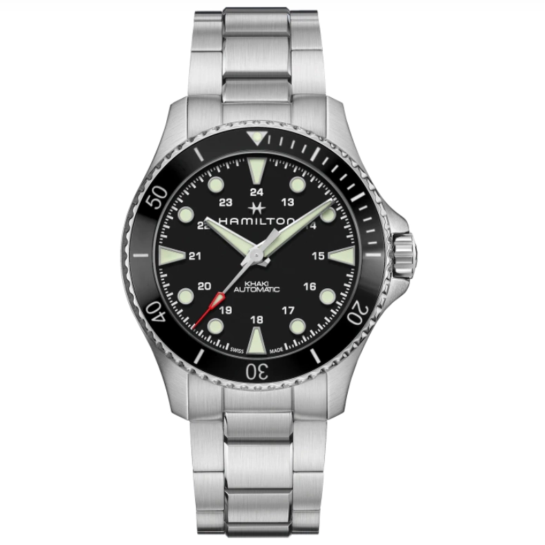 Hamilton Khaki Navy Scuba Auto Stainless Steel Black Dial 43mm Automatic