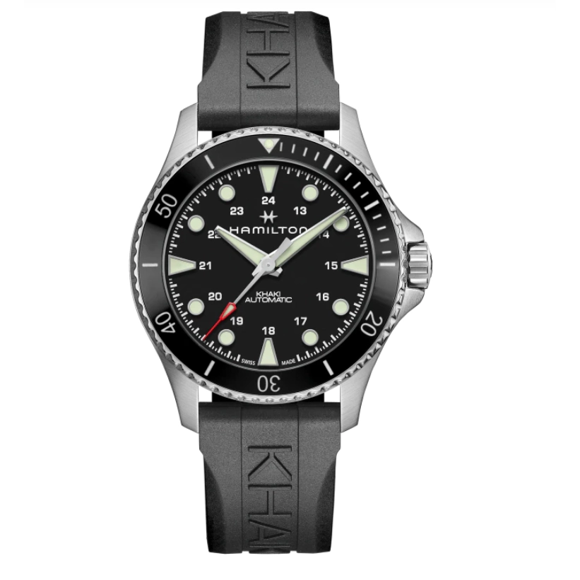 Hamilton Khaki Navy Scuba Auto Stainless Steel Black Rubber 43mm