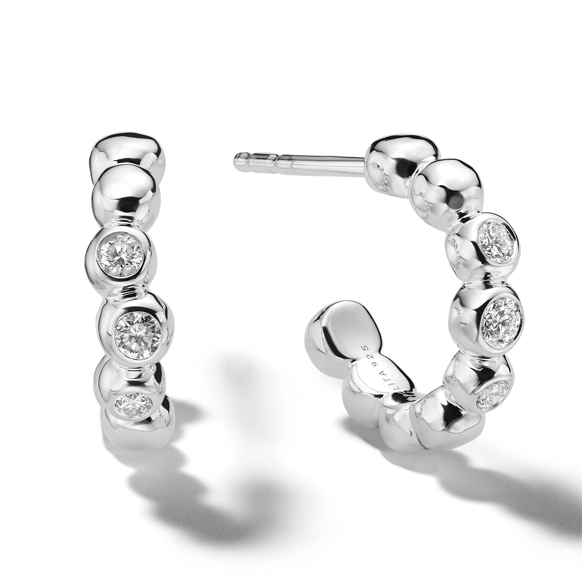 Ippolita Sterling Silver Stardust Diamond Hoop Earrings