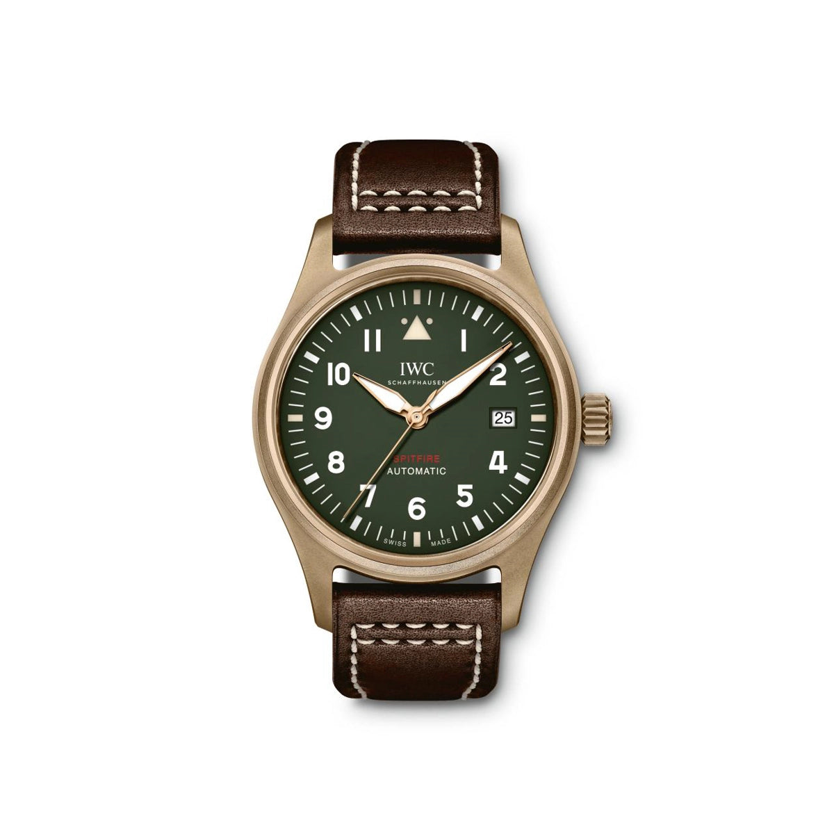 IWC Pilot's Watch Automatic Spitfire Bronze Case Brown Leather Strap 39mm