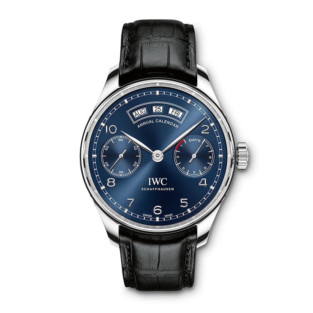 IWC Portugieser Annual Calendar Stainless Steel Midnight Blue Dial 44mm Automatic