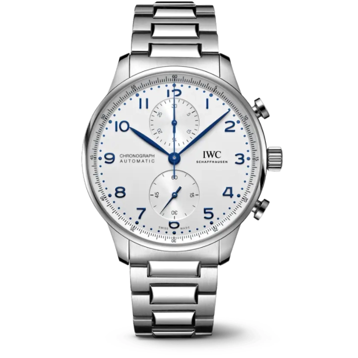 IWC Portugieser Chronograph Watch Silver-Plated Dail 41mm Automatic