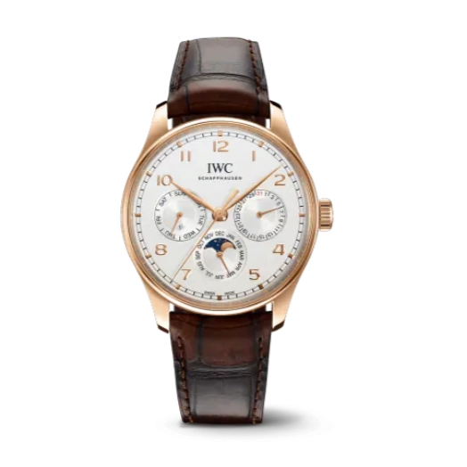 IWC Portugieser Perpetual Calender 42 18K 5N Gold Silver Dial Automatic