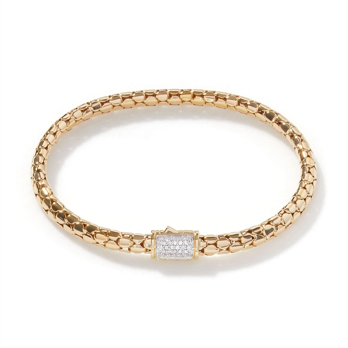 John Hardy Dot 18K Yellow Gold Diamond Pave' Bracelet