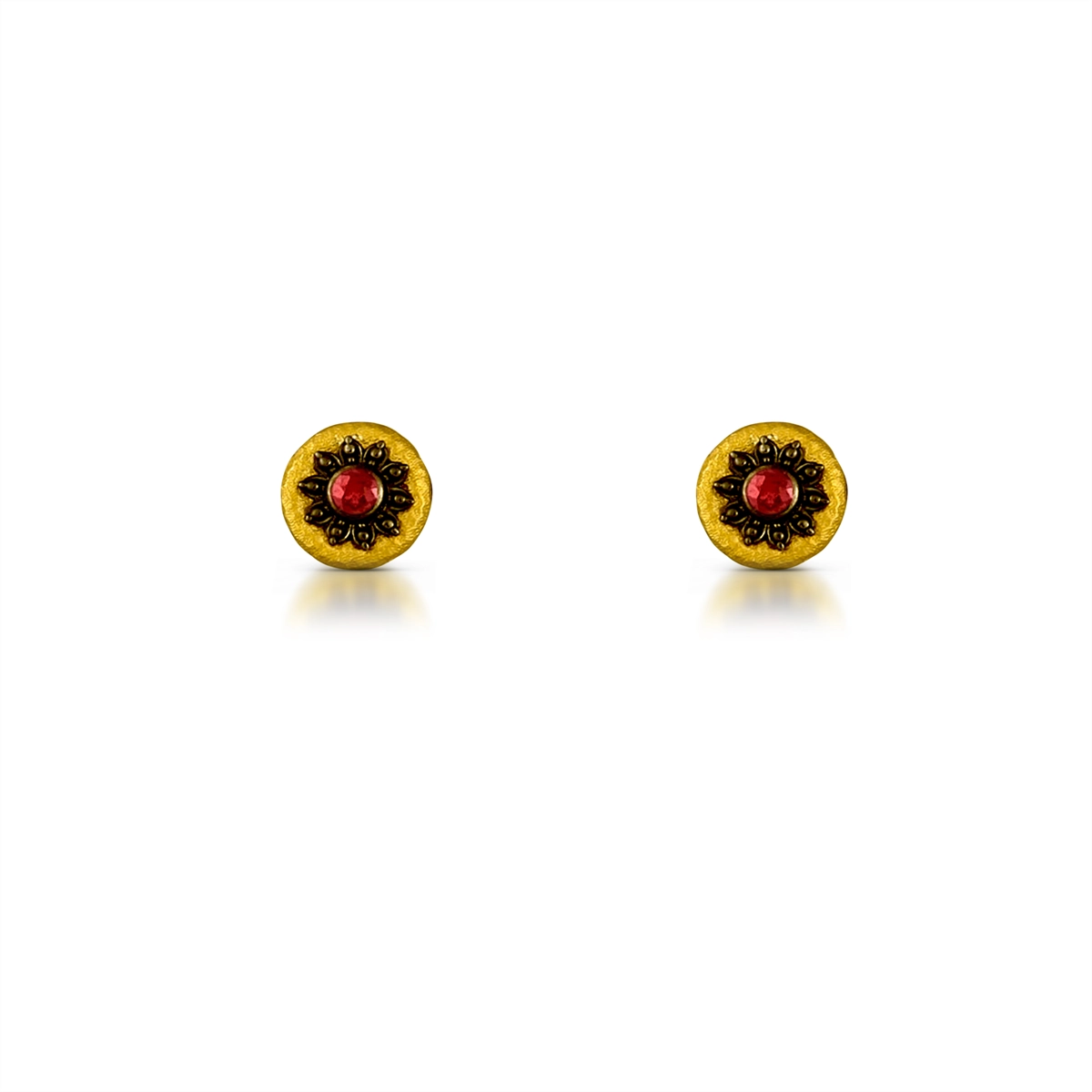 Konstantino Callas 18K Yellow Gold Ruby Stud Earrings