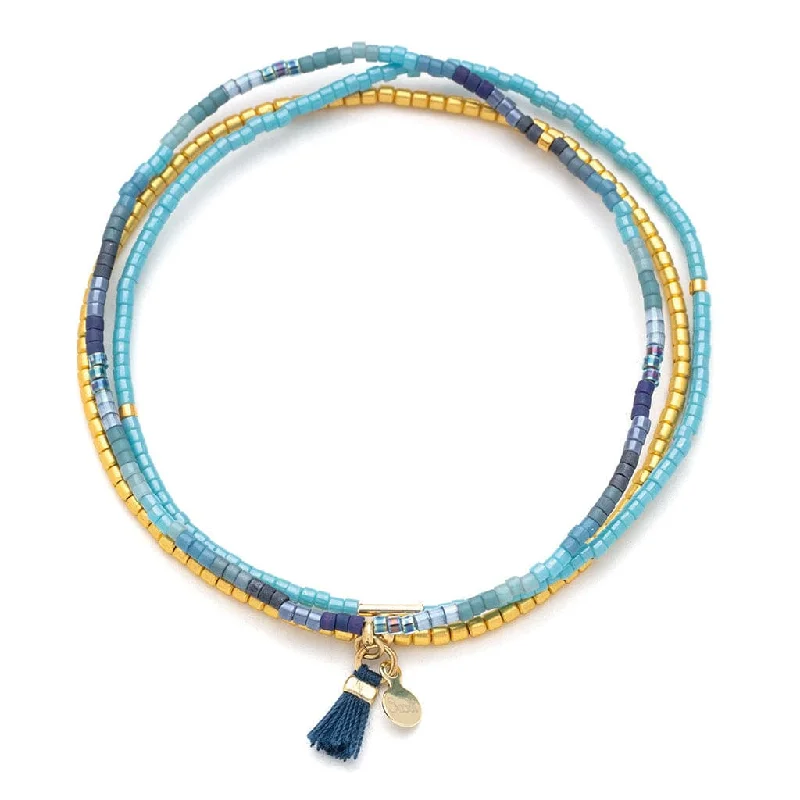 Scout Chromacolor Miyuki Bracelet Trio - Cobalt Multi/Gold