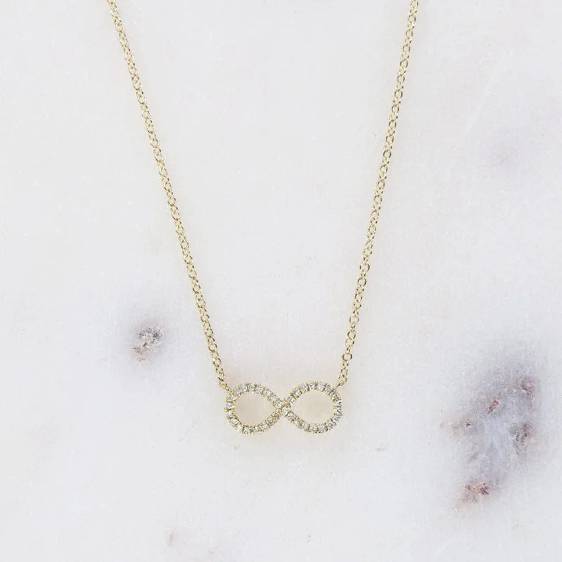 YELLOW GOLD MINI INFINITY NECKLACE