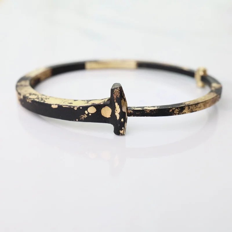 Pat Flynn Iron Nail Bracelet with 22k Yellow Gold Dust