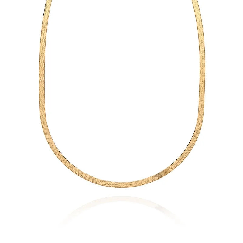 Herringbone Chain Necklace Gold