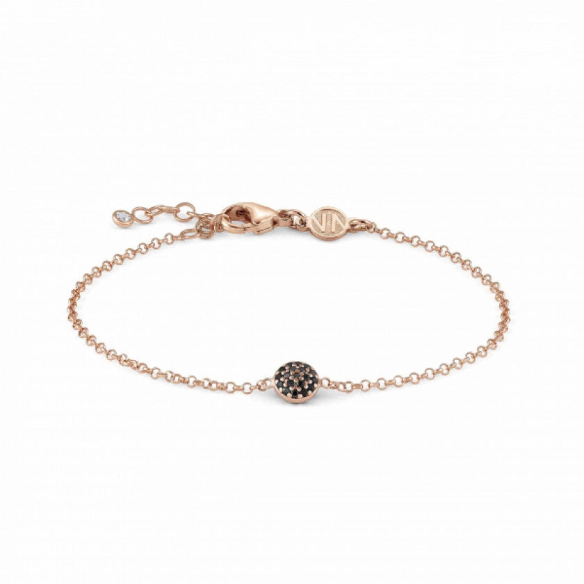 Nomination Gioie Sterling & Rose Gold Plated Bracelet with Round Black CZ