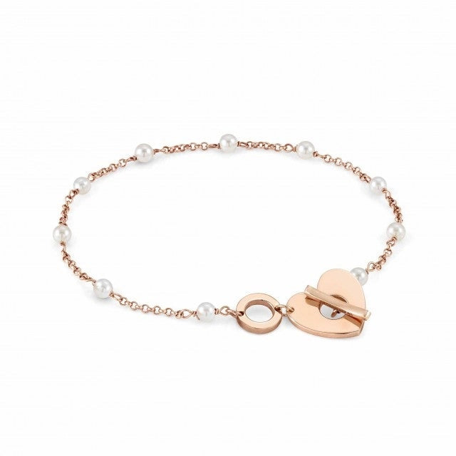 Nomination Mon Amour Steel, Sterling & Rose Gold Plated Heart Bracelet