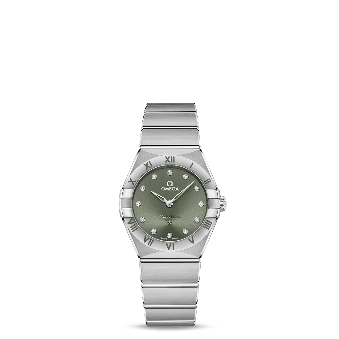 Omega Constellation Quartz 28mm Stainless Steel Green Matcha Diamond Dial