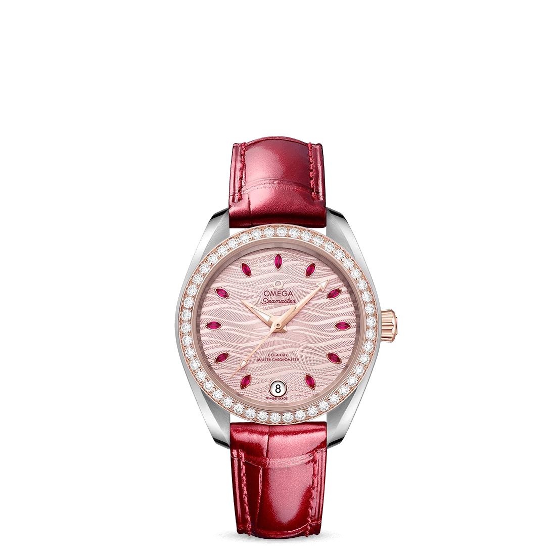 Omega Seamaster Aqua Terra 150M Pink Wave Dial Rubies Diamonds 34mm Automatic