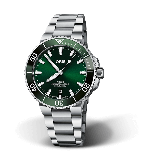 Oris Aquis Date Calibre 400 Stainless Steel Green Dial 41.5mm Automatic