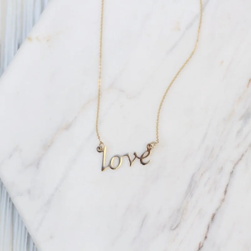 14K Gold "Love" Necklace