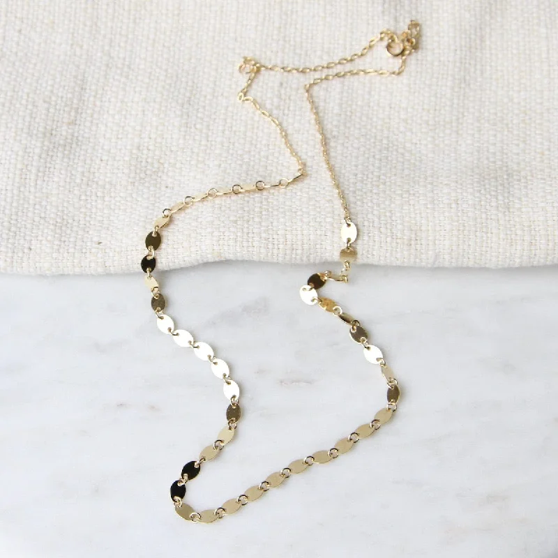 14k Yellow Gold 18" Multi Ovals Chain Necklace