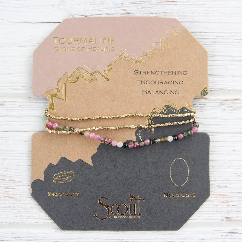 Scout Delicate Tourmaline and Gold Wrap Bracelet and Necklace